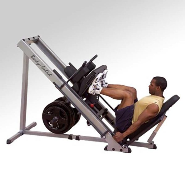Presse inclinee Hack squat mixte charge manuelle 50mm Bodysolid GLPH1100